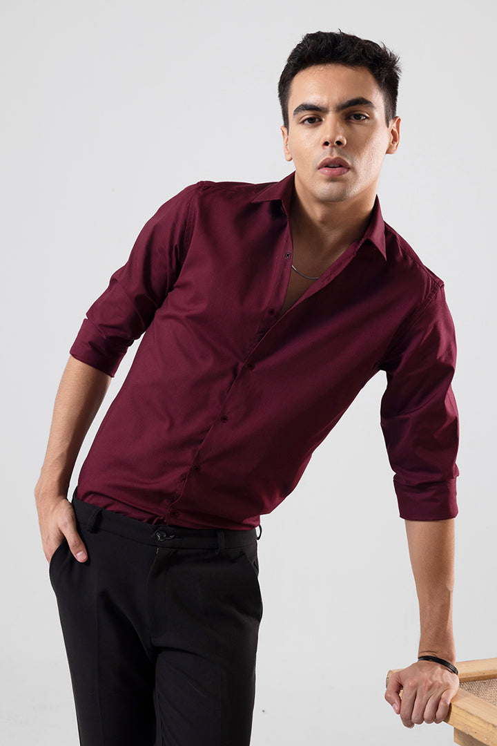 Easy Iron Maroon Shirt