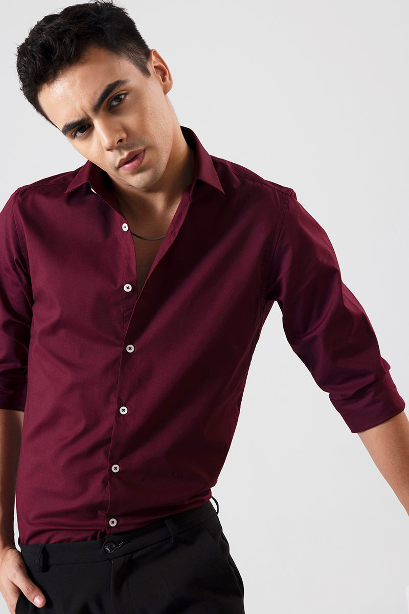 Easy Iron Maroon Shirt