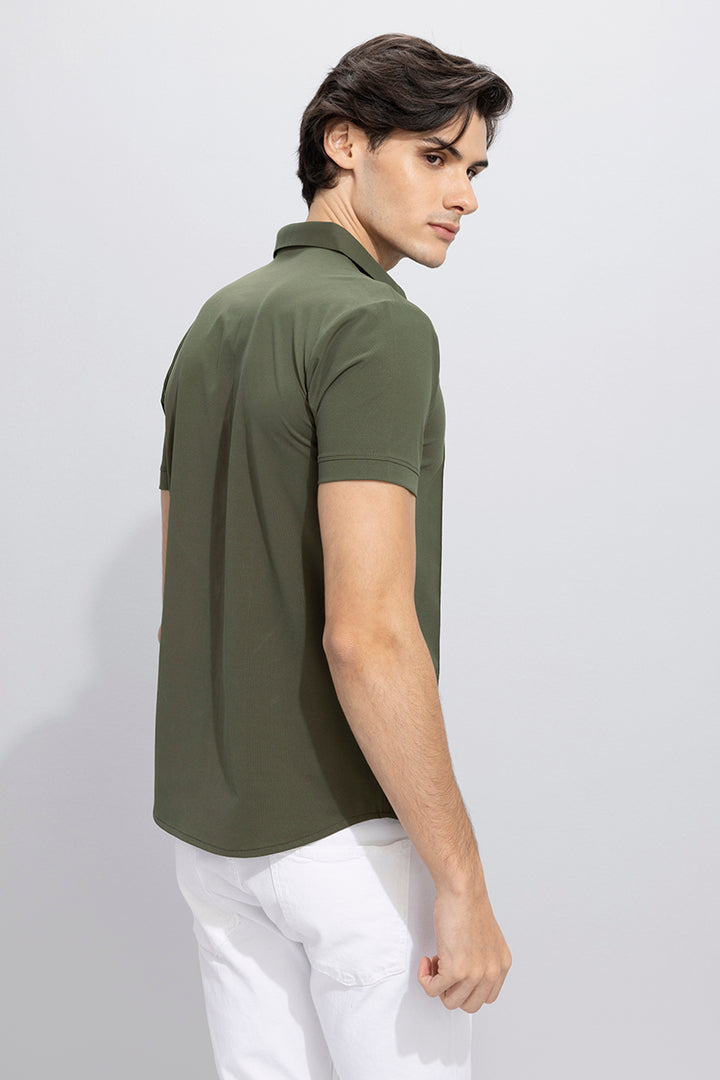 On Pleat Olive Shirt