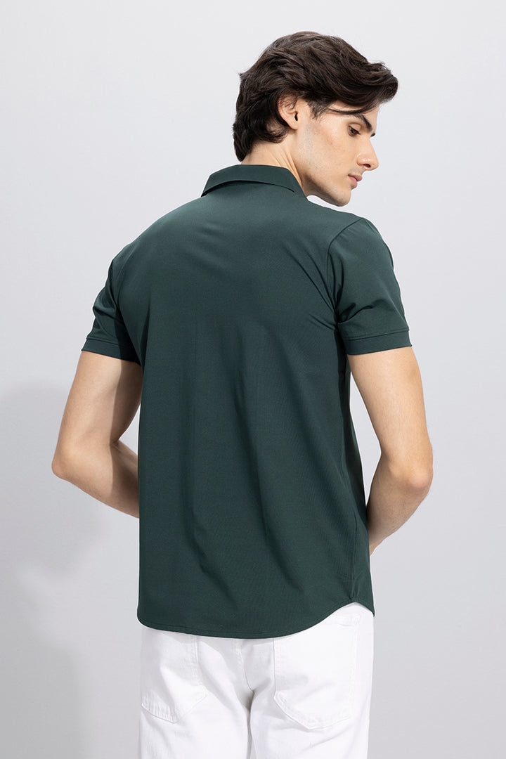 On Pleat Green Shirt