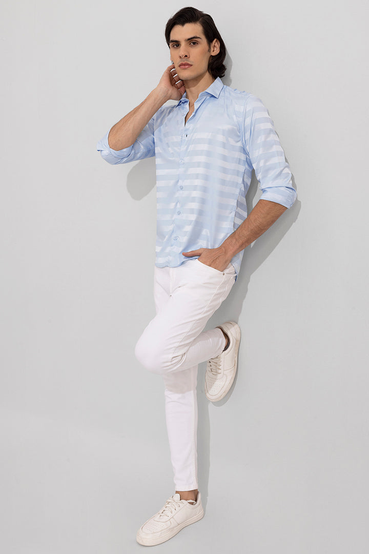 Shaded Stripe Sky Blue Shirt