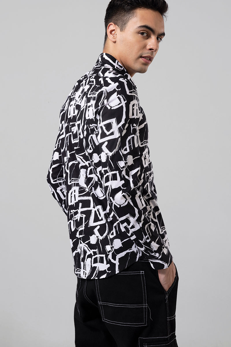 Doodle Abstract Black Shirt