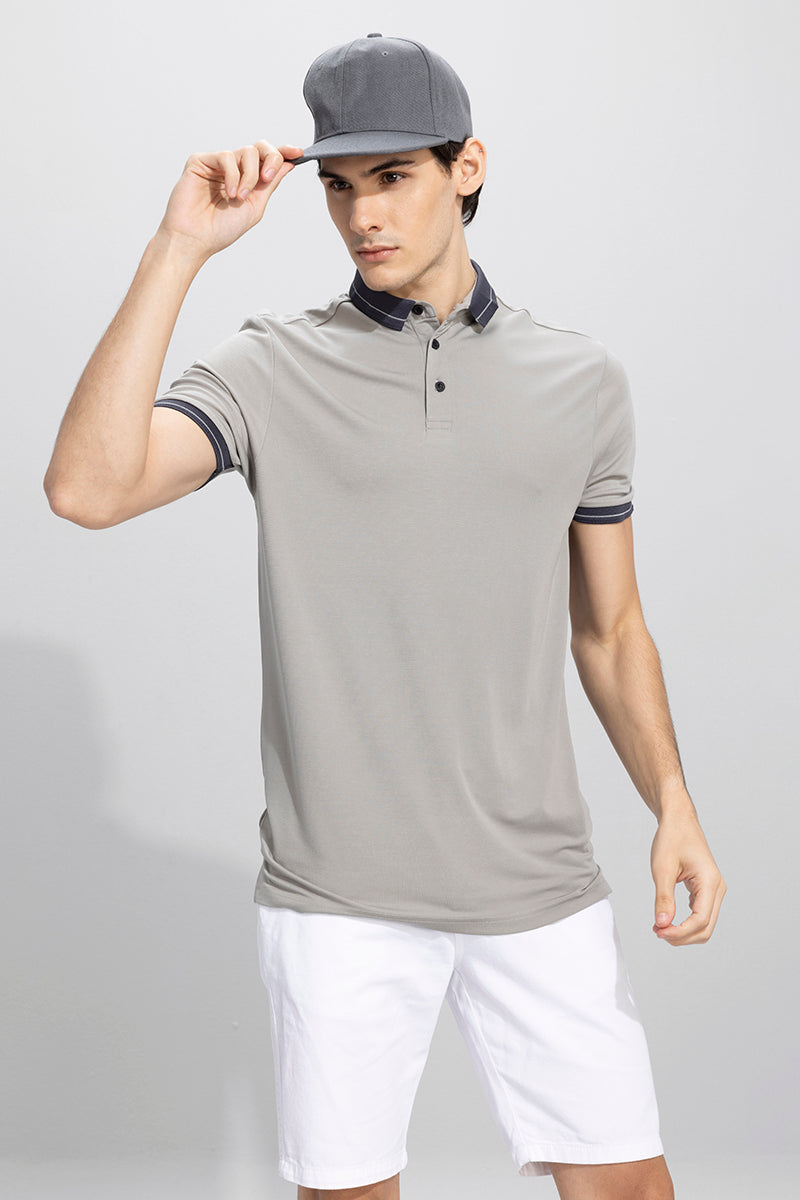 Buy Men's Camiseta Grey Polo T-Shirt Online | SNITCH