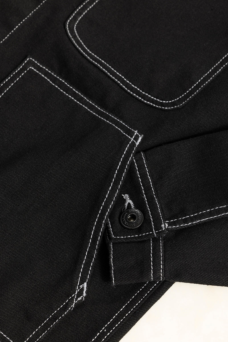 Regular Fit Black Color Denim Jacket for Men – Peplos Jeans