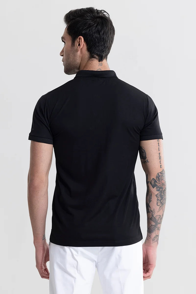 Encap Black Polo T-Shirt