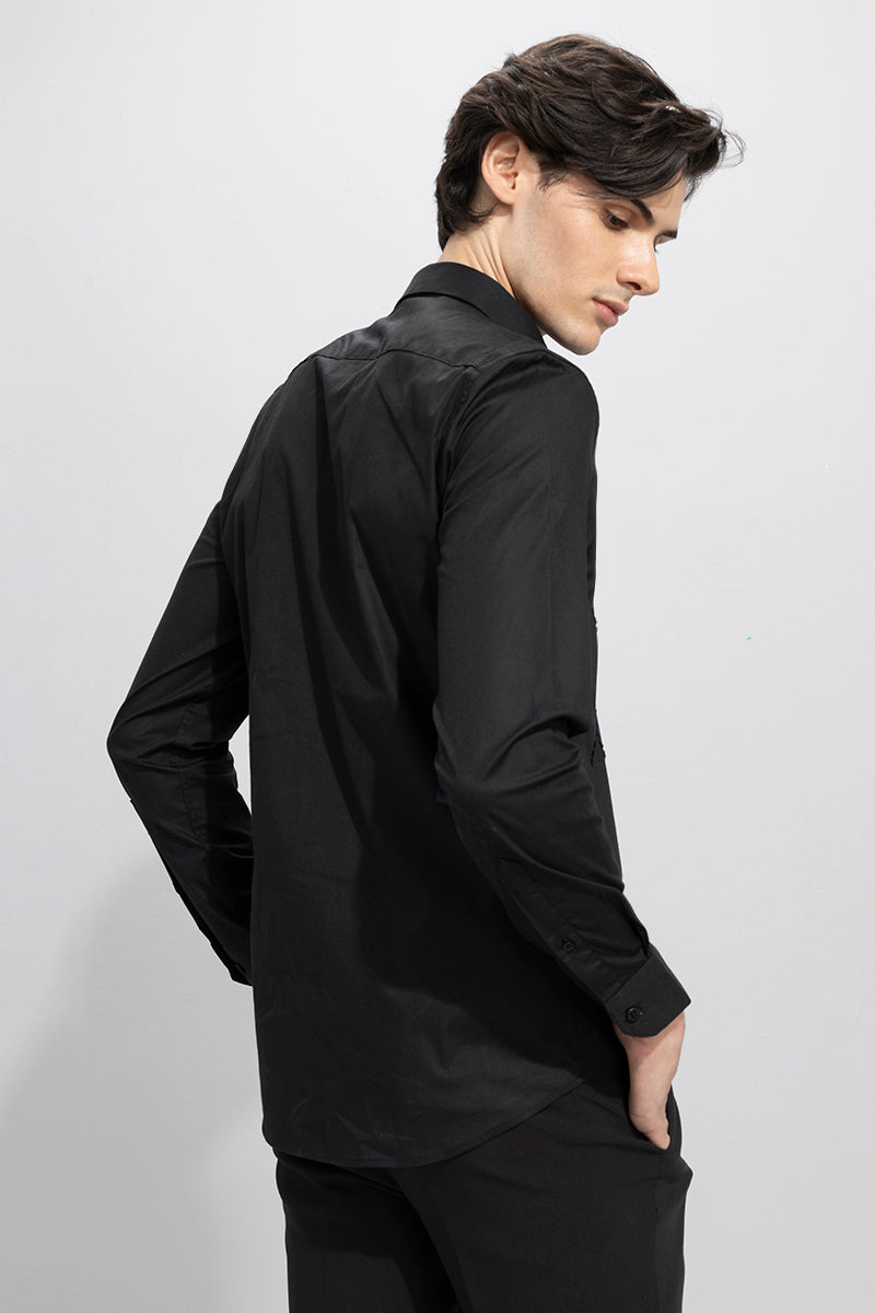 Buy Men's Bizu Black Beaded Shirt Online | SNITCH