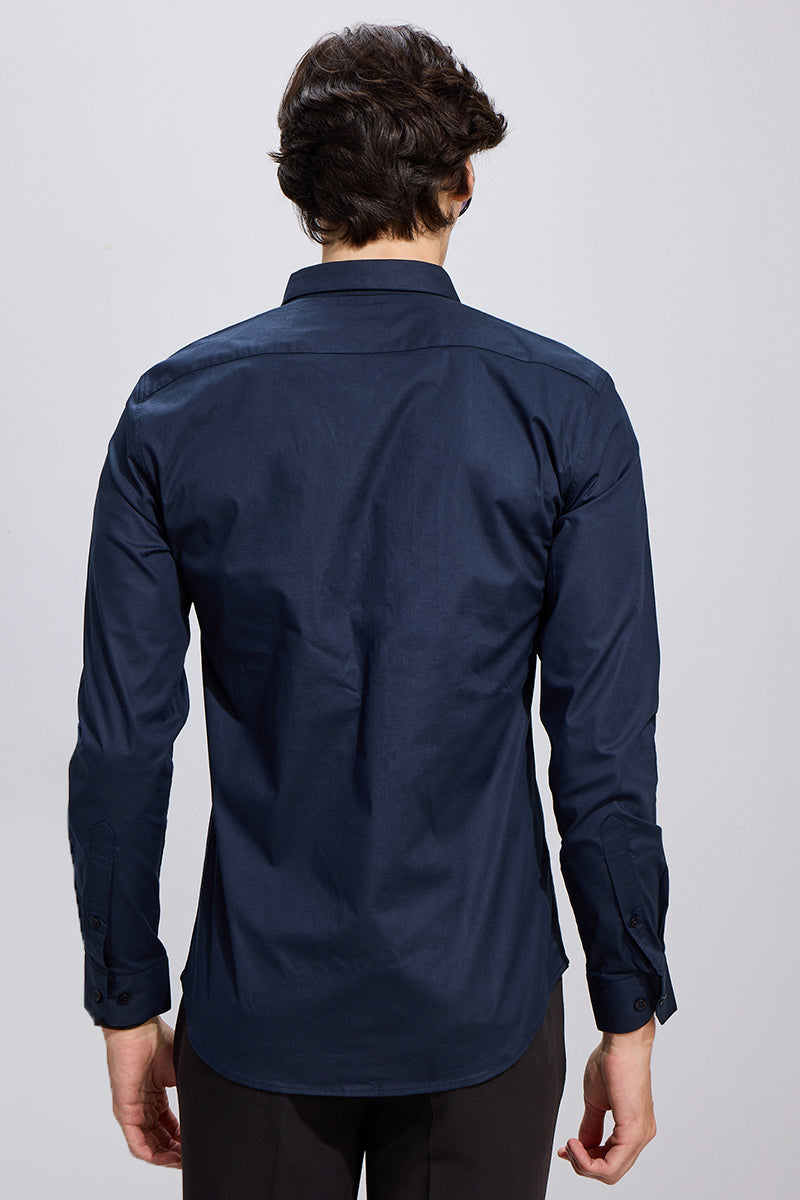 Wave Beaded Navy Shirt