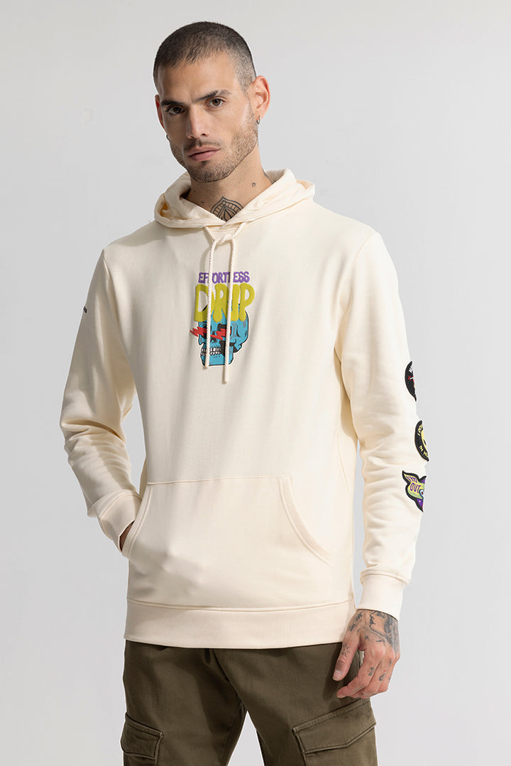 Effortless Drip Cream Hoodie