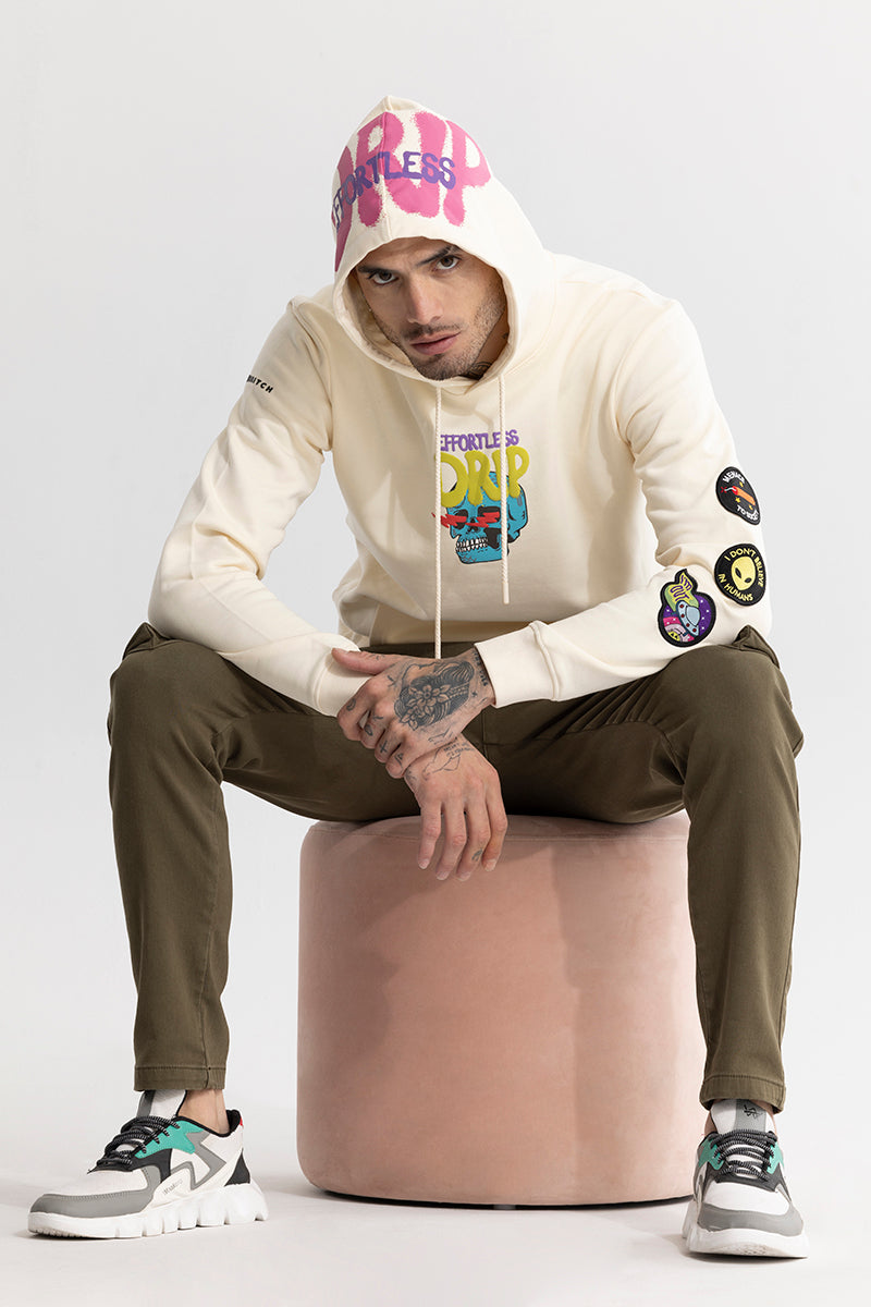 Effortless Drip Cream Hoodie