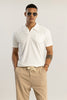 Crescent Circle White Polo T-Shirt