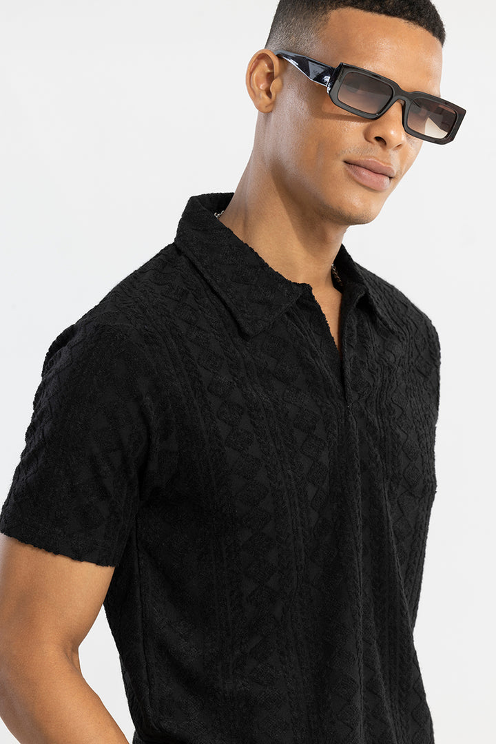 Square Diamond Black Polo T-Shirt