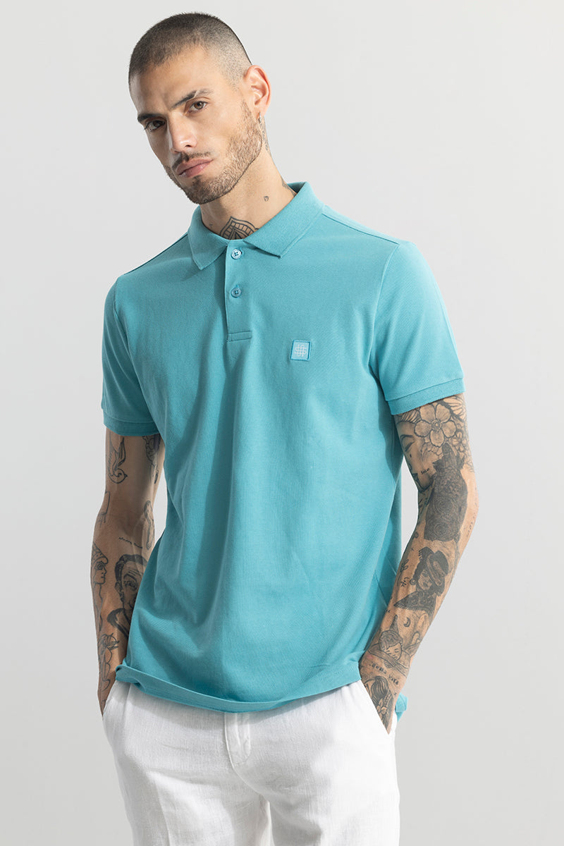 Aqua blue sale polo t shirt