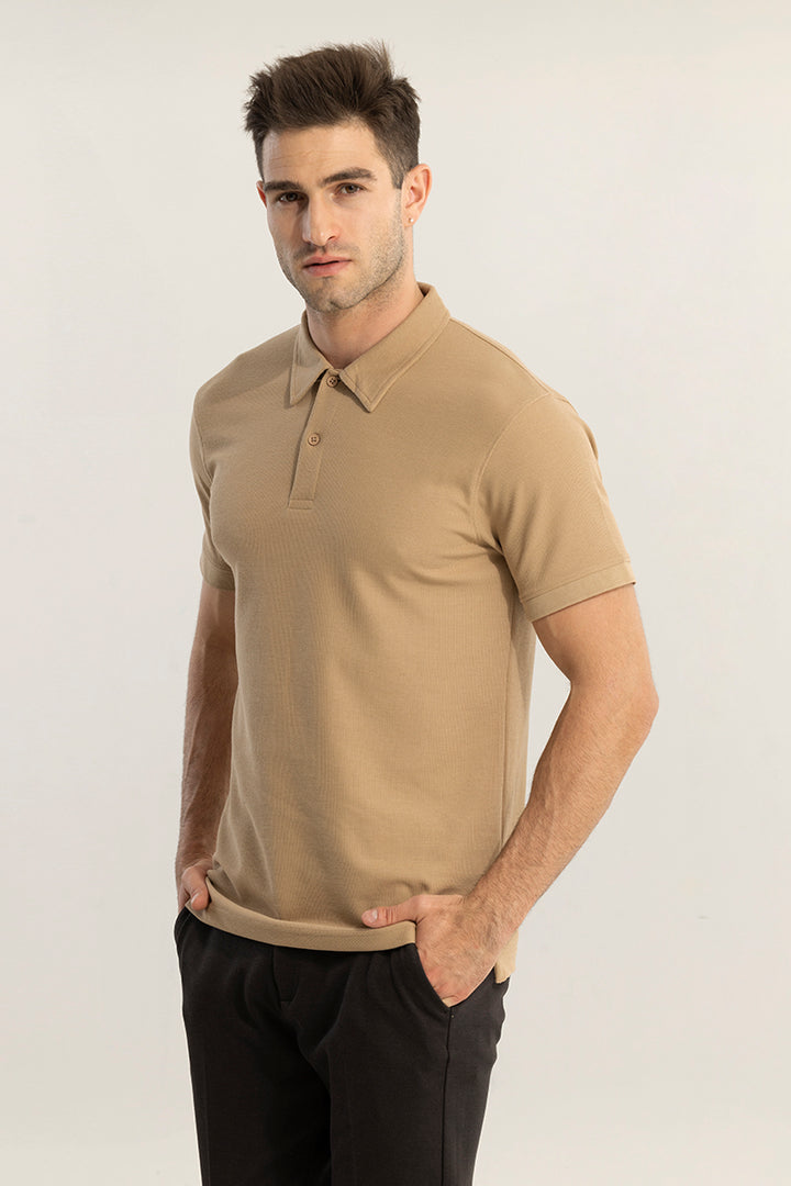 EasyElegance Beige Polo T-Shirt