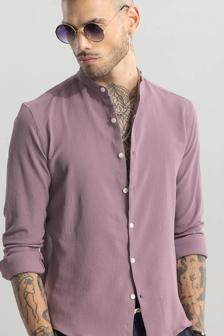 Mini Neckline Purple Shirt