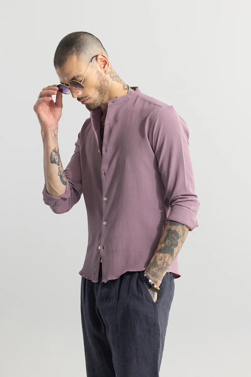 Mini Neckline Purple Shirt