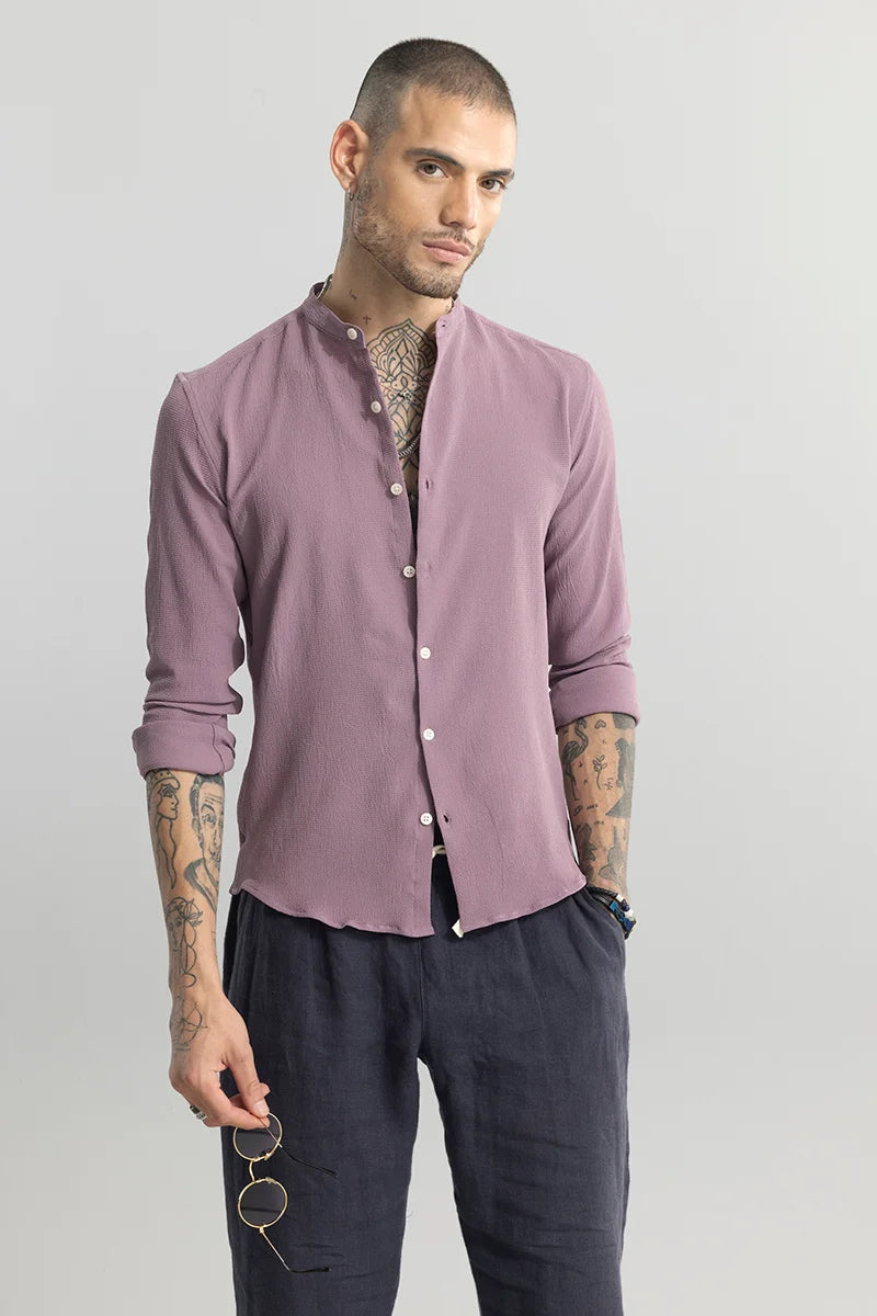 Mini Neckline Purple Shirt