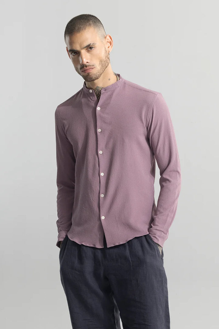 Mini Neckline Purple Shirt