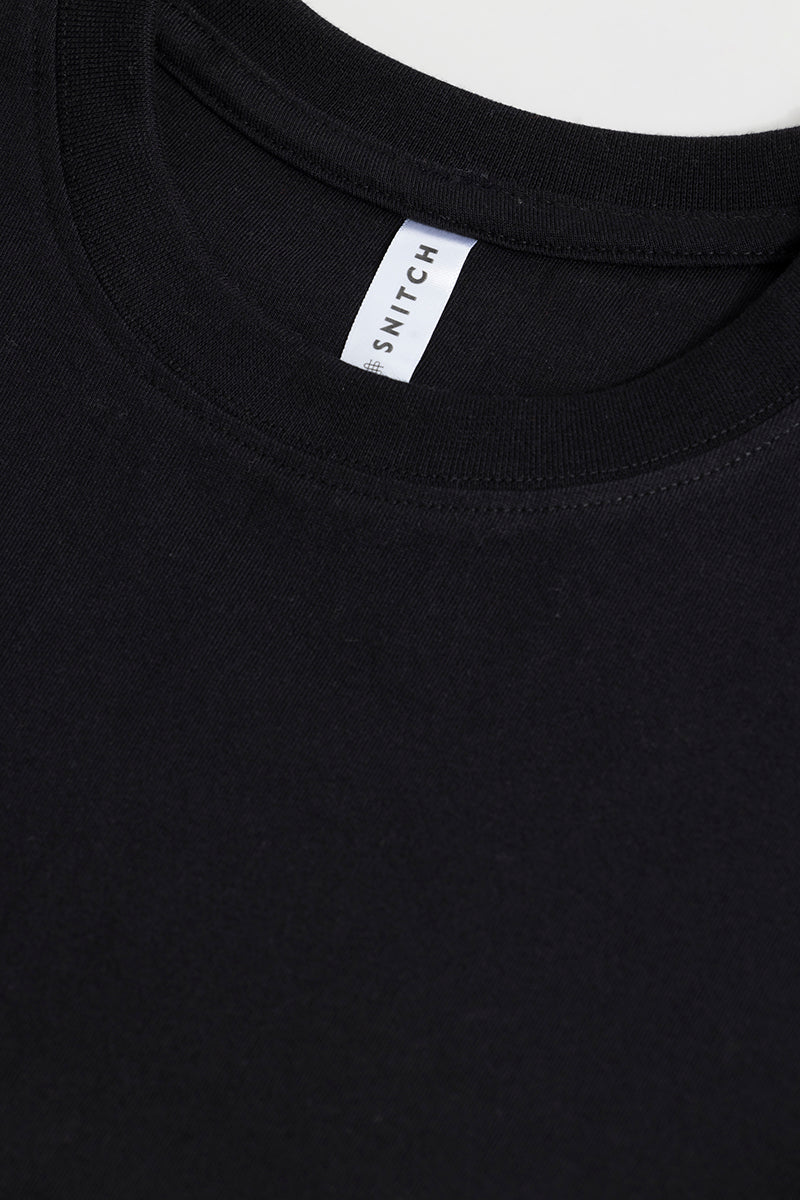 Social Korean Style Black T-Shirt