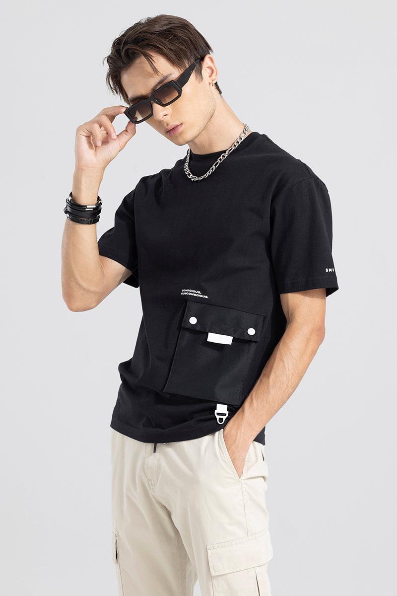 Social Korean Style Black T-Shirt