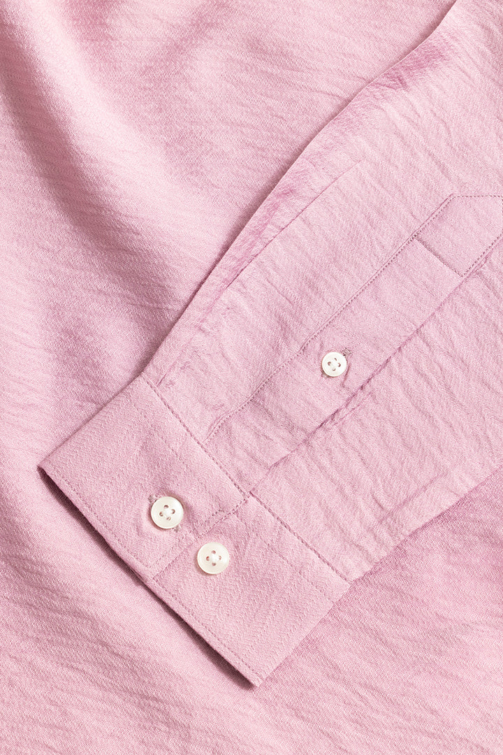 Mao Neckline Pink Shirt