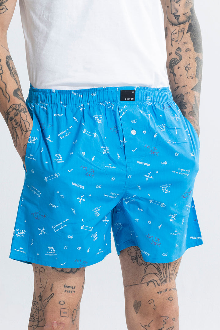 Skate All Day Blue Boxer