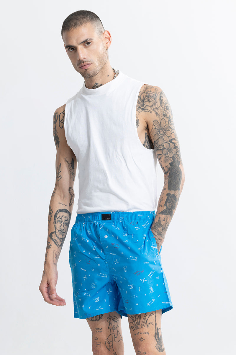 Skate All Day Blue Boxer