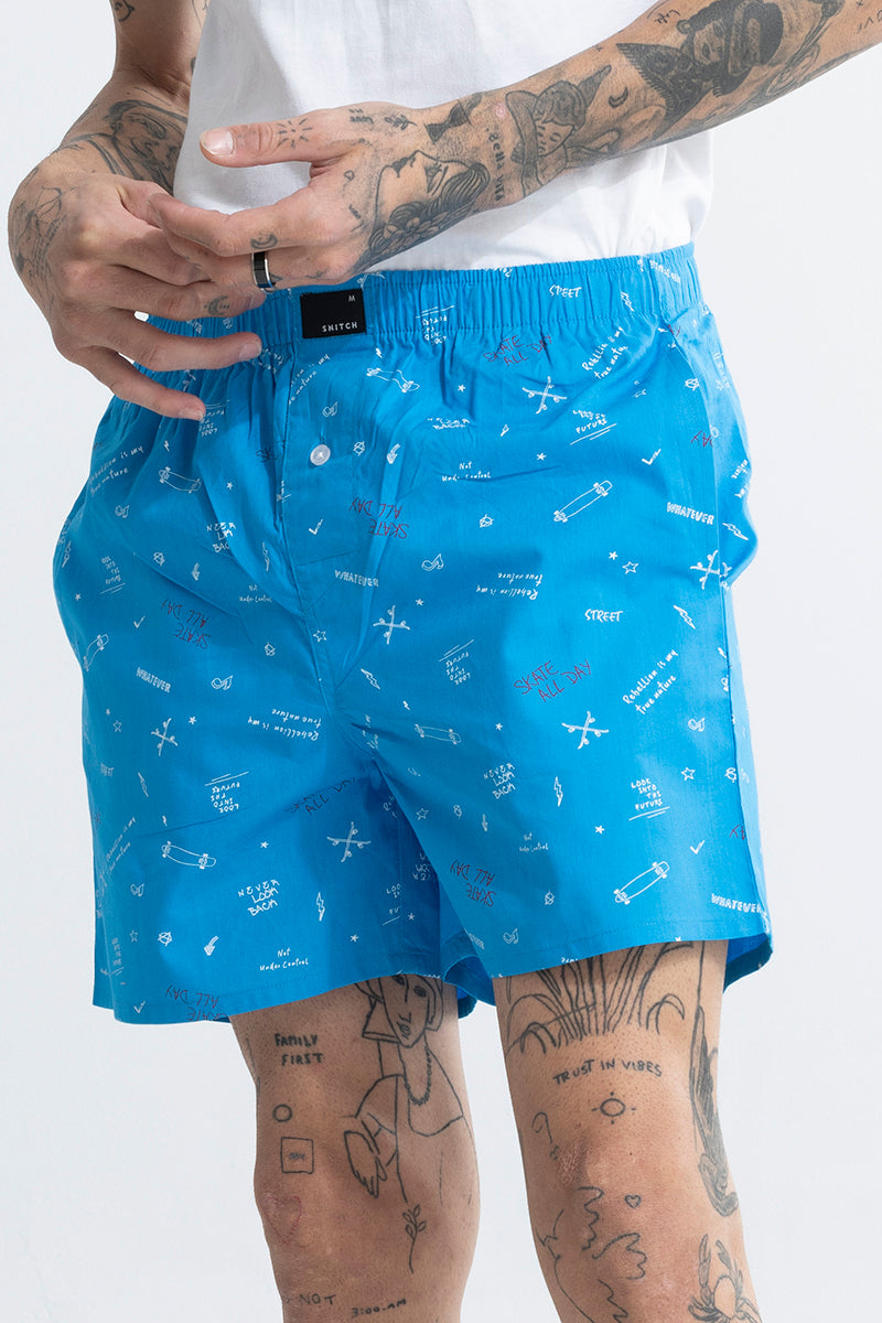 Skate All Day Blue Boxer