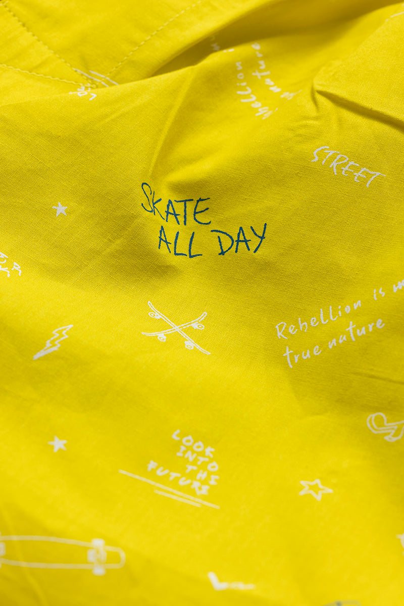 Skate All Day Yellow Boxer