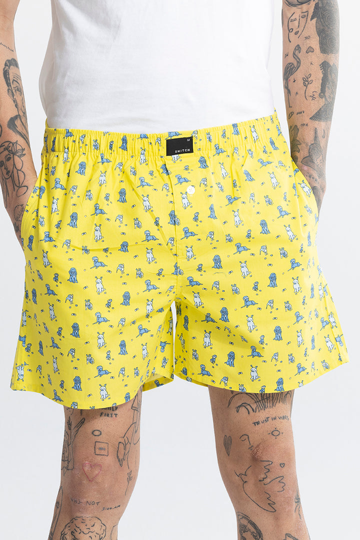 Puppy Print Yellow Boxer