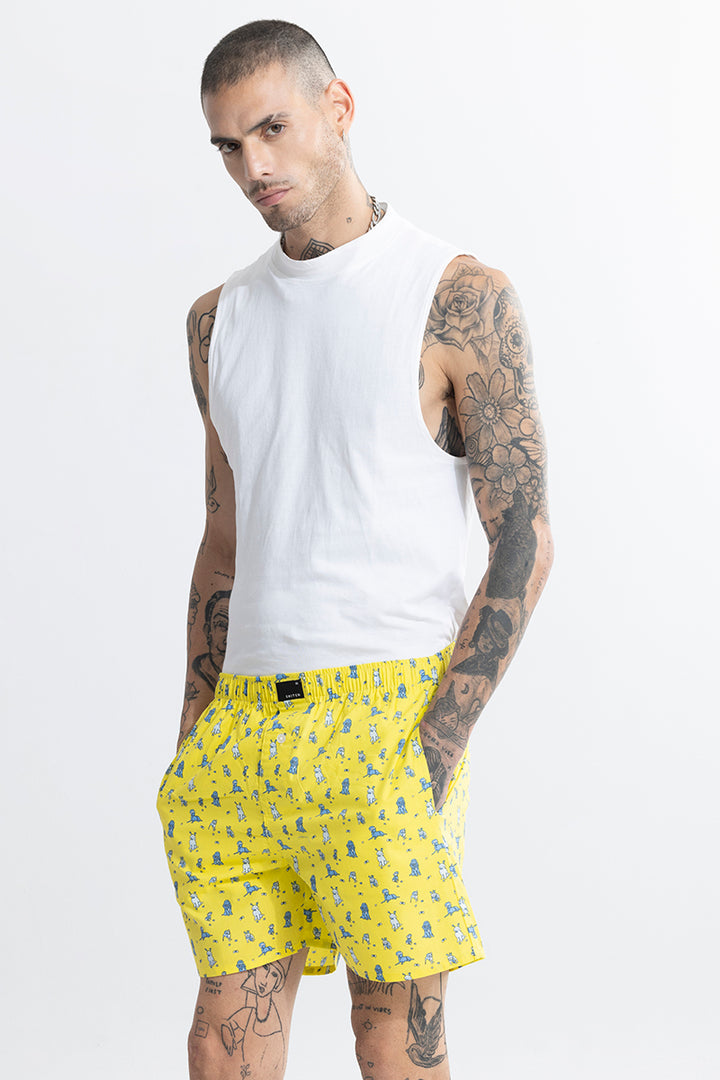 Puppy Print Yellow Boxer