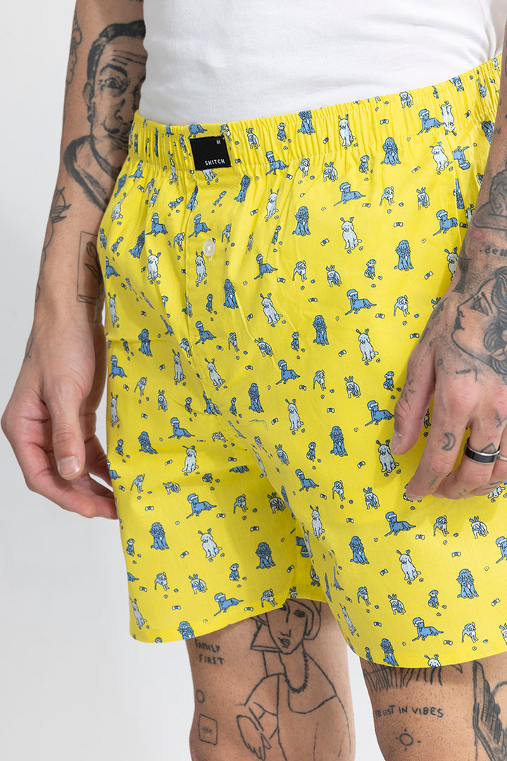 Puppy Print Yellow Boxer