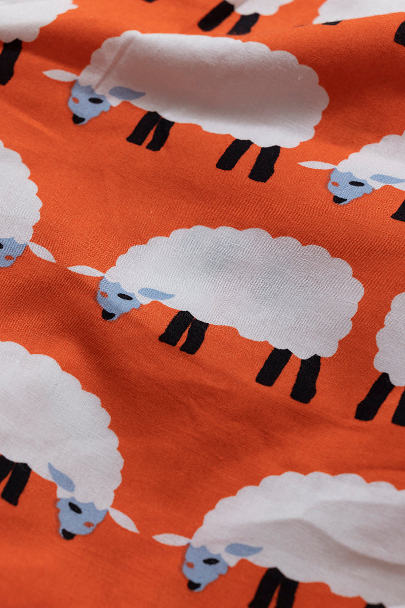 Sheep Print Orange Boxer