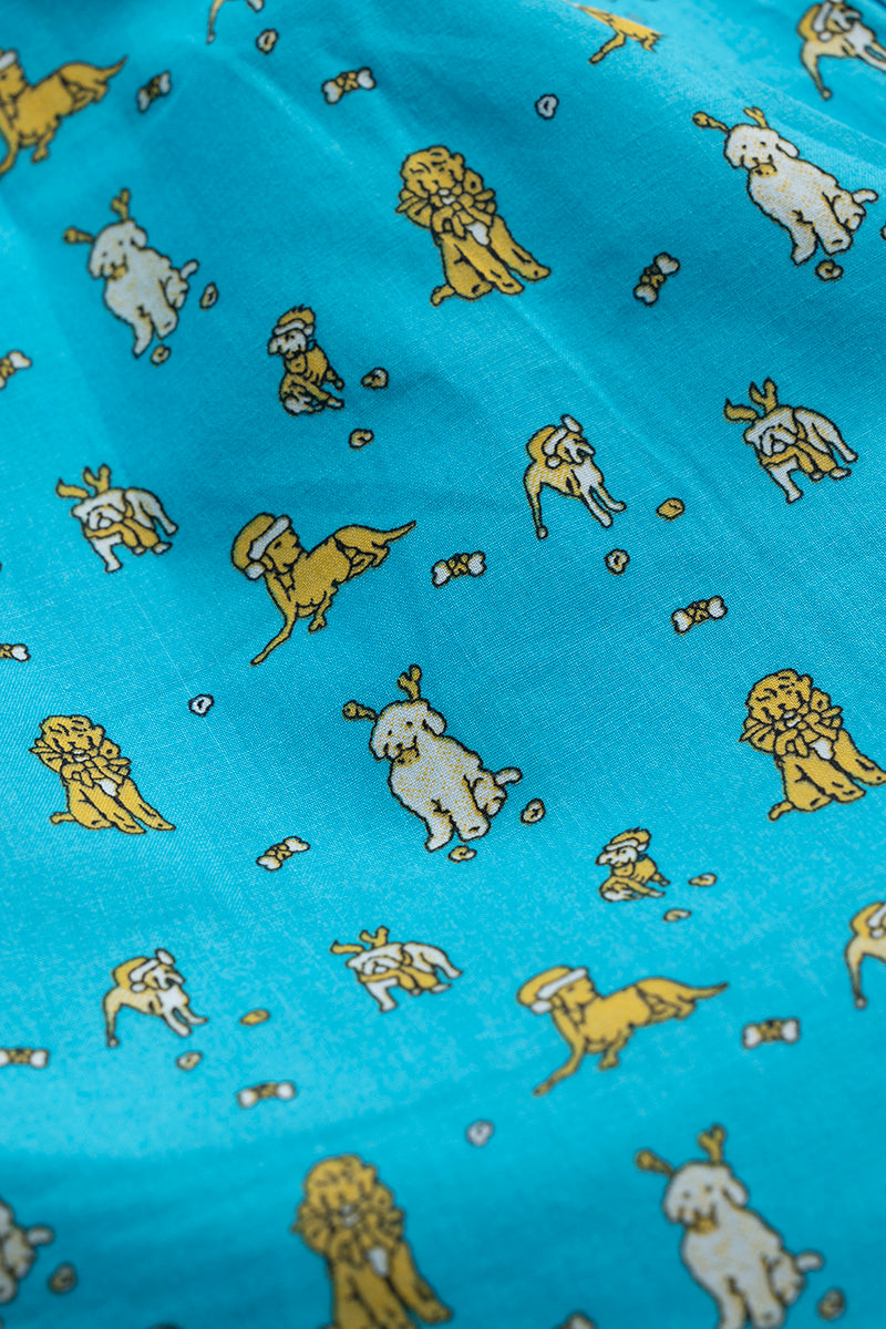 Puppy Print Blue Boxer