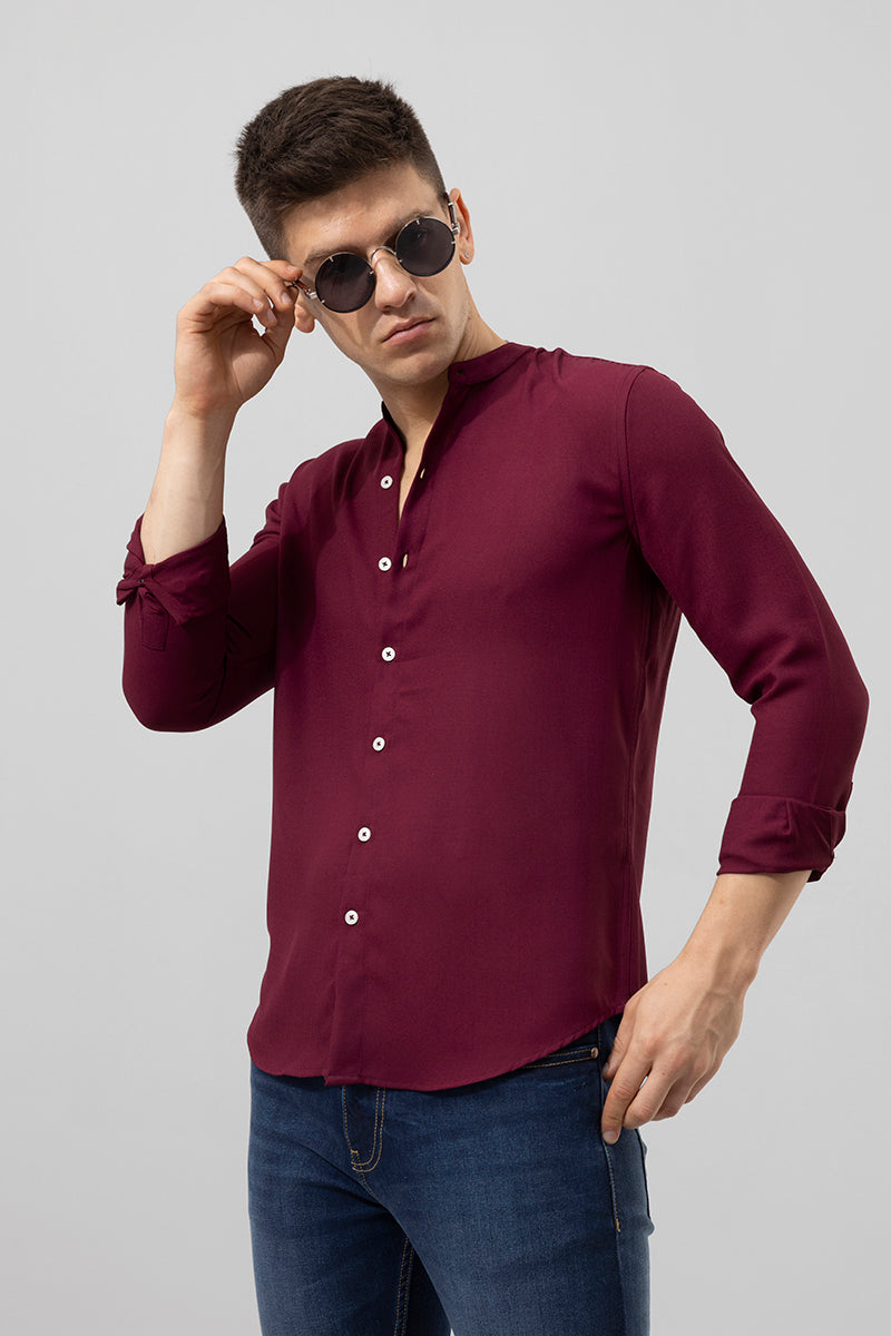 Buy Men's Brilliance Maroon Shirt Online | SNITCH