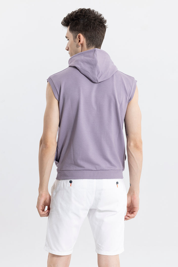 Logotype Mauve Sleeveless Hoodie