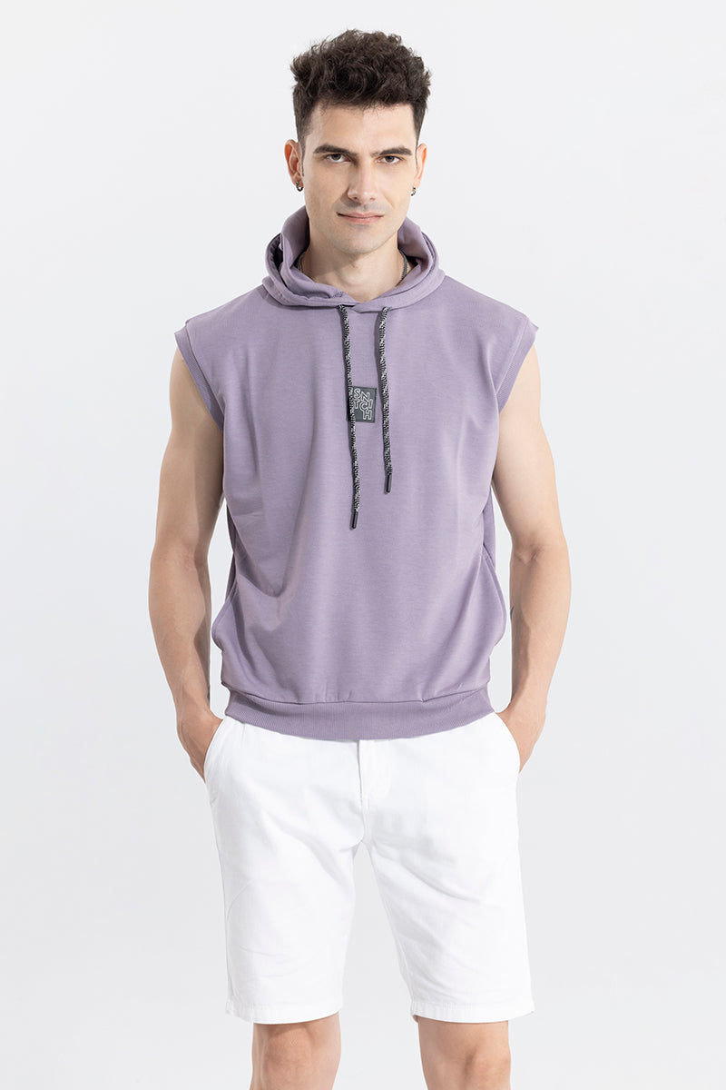 Logotype Mauve Sleeveless Hoodie