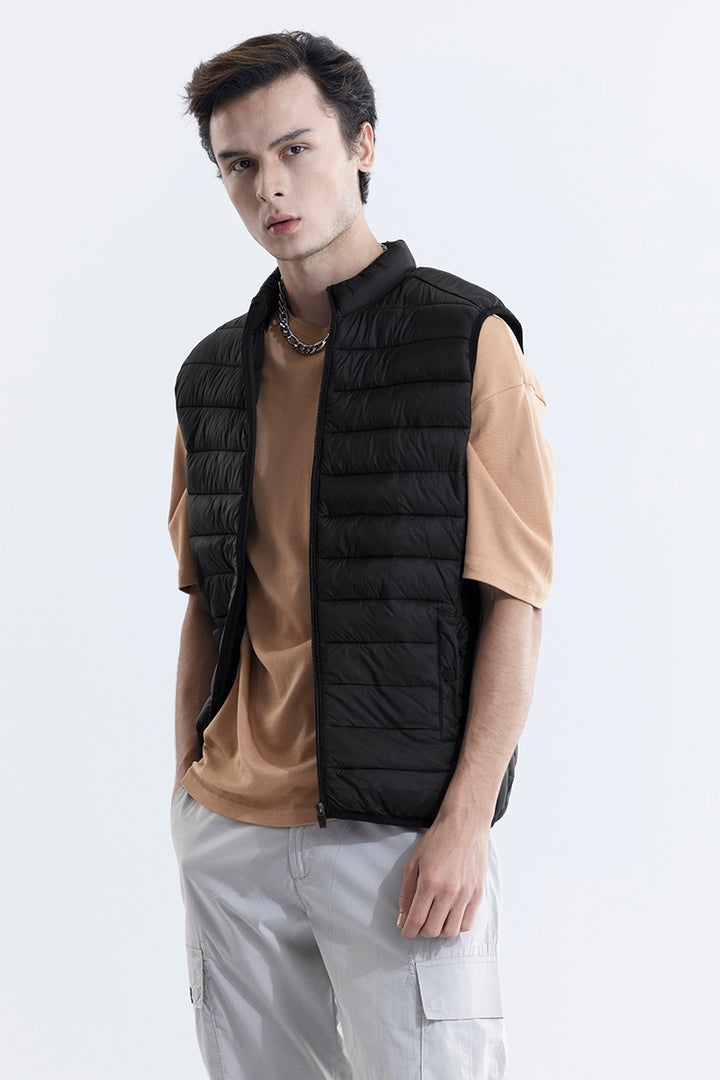 Frost Black Sleeveless Puffer Gillet