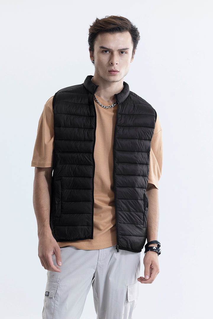 Frost Black Sleeveless Puffer Gillet