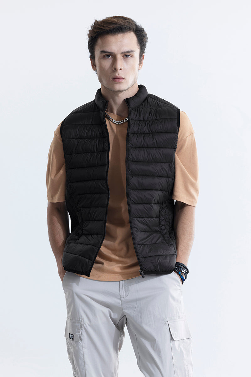 Frost Black Sleeveless Puffer Gillet