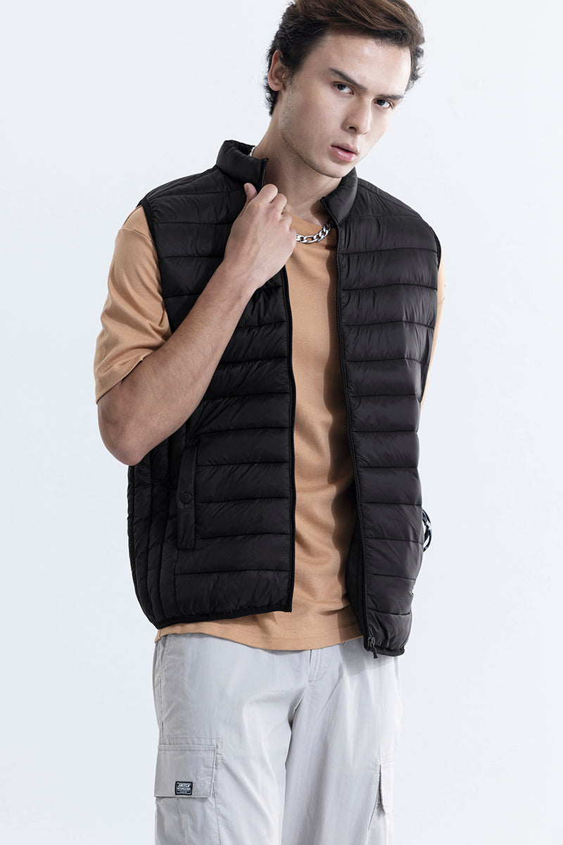 Frost Black Sleeveless Puffer Gillet