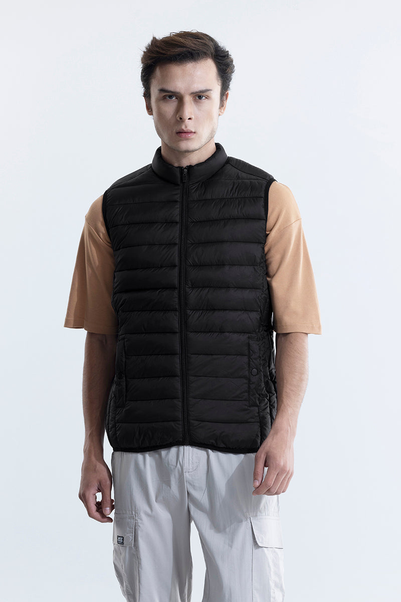 Frost Black Sleeveless Puffer Gillet