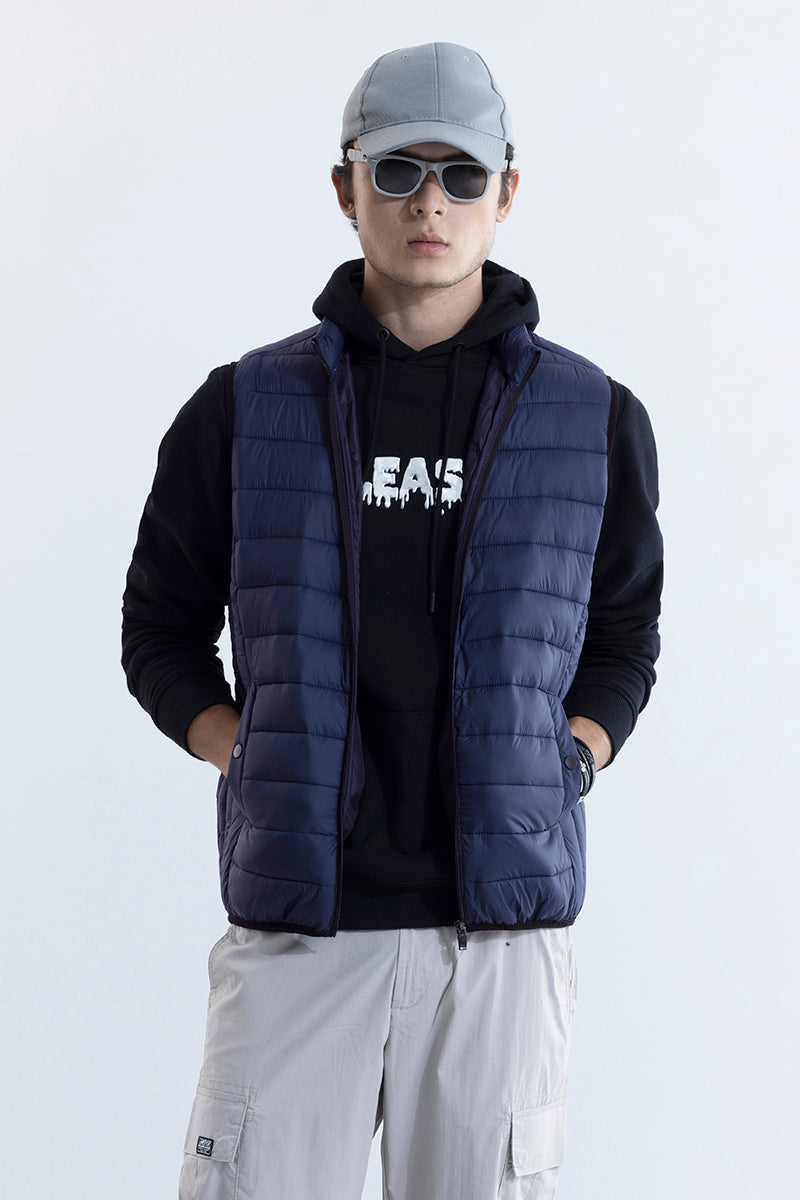 Frost Navy Sleeveless Puffer Gillet