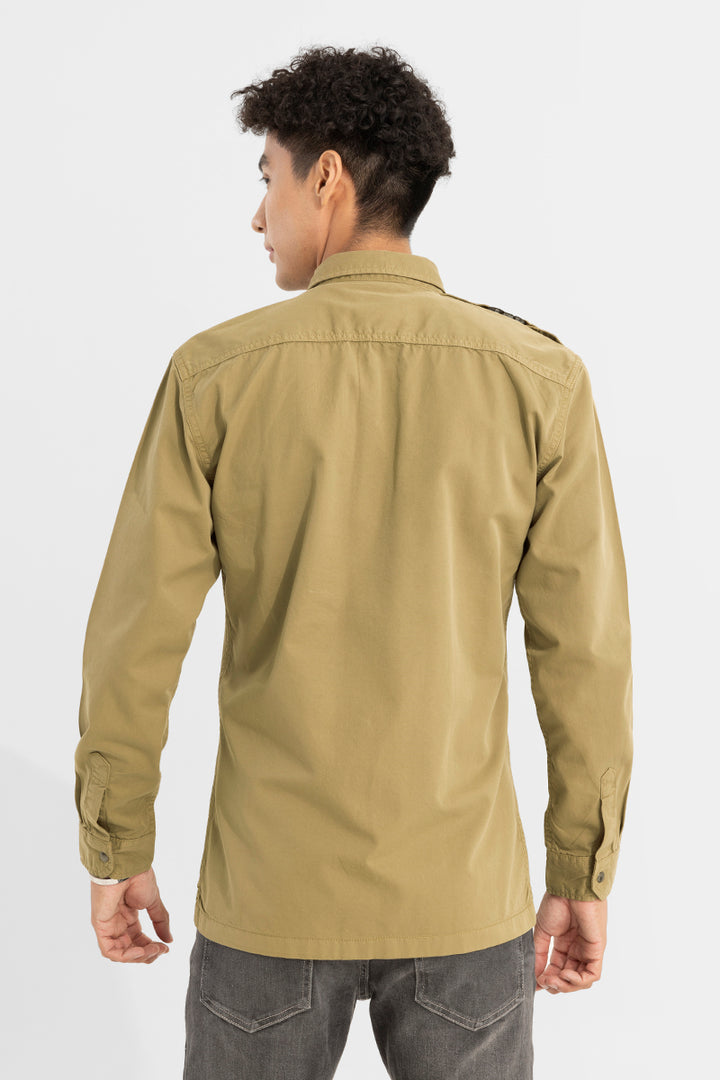 Snap Pocket Khaki Overshirt