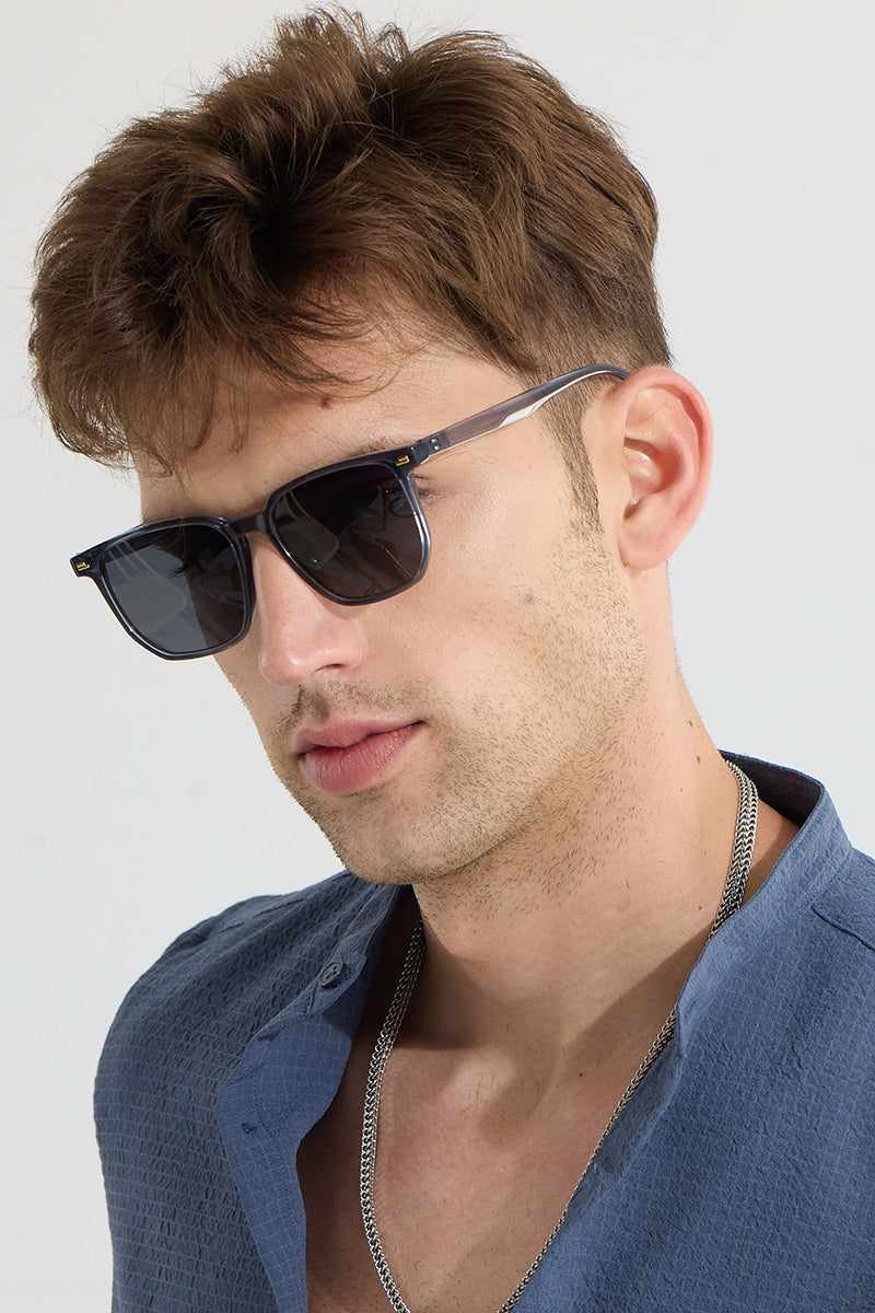 Saich Men's Polarized Sunglasses Inner Blue Film Driving Glasses Square Glasses Series 124 Sunglasses