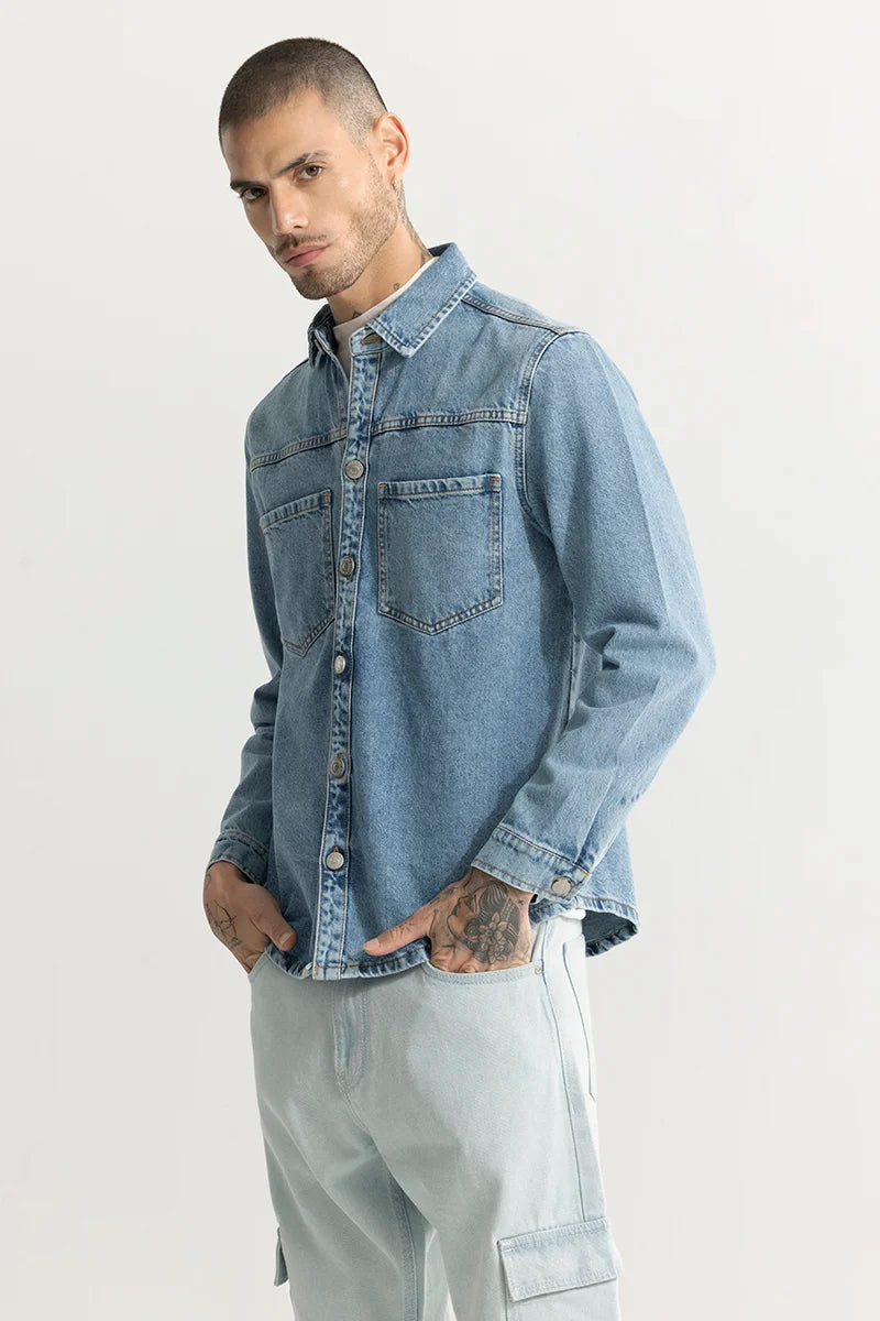 Super Denim Washed Blue Shirt