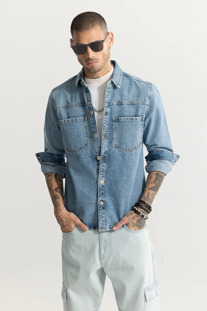 Super Denim Washed Blue Shirt