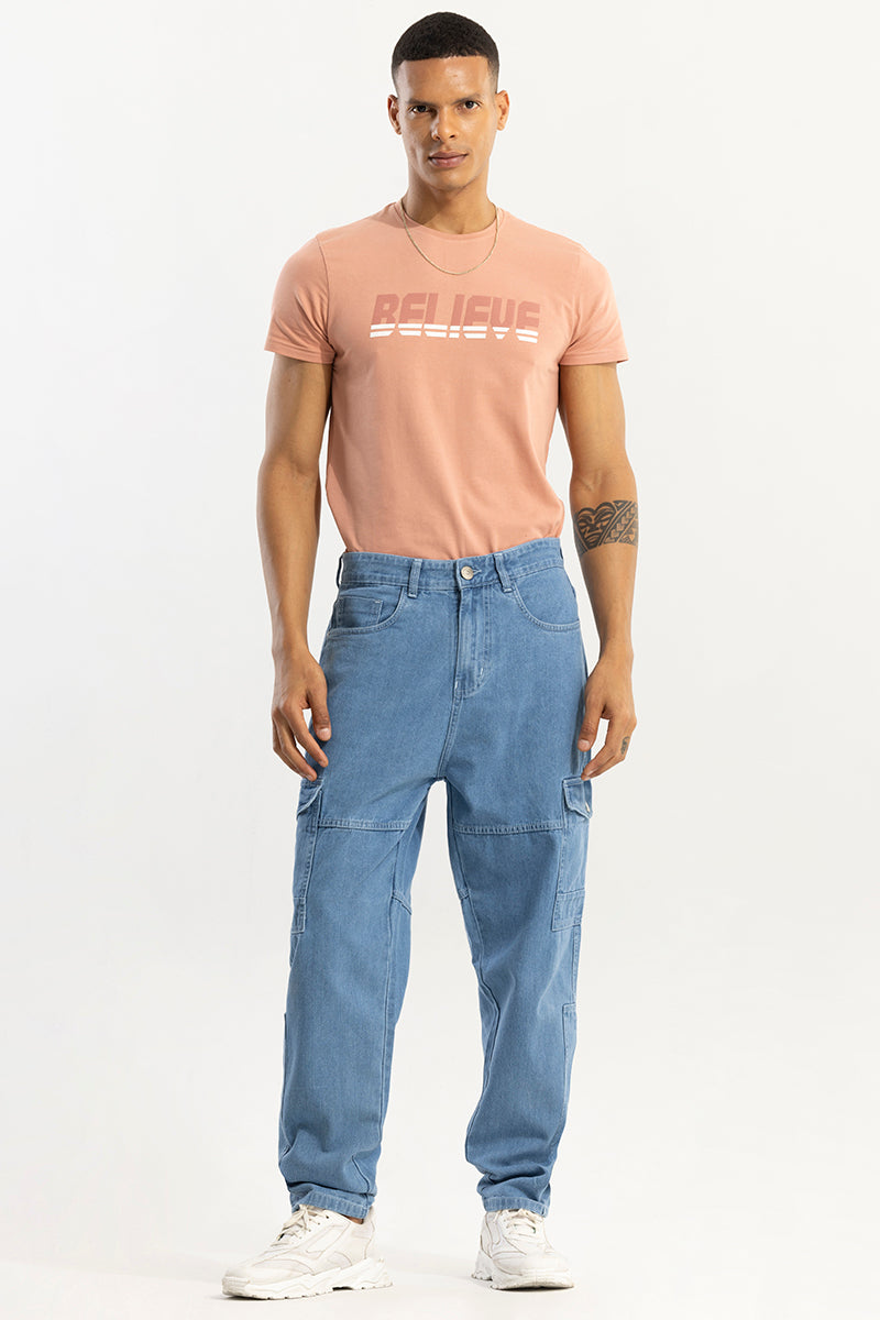 Wizie Blue Baggy Fit Jeans