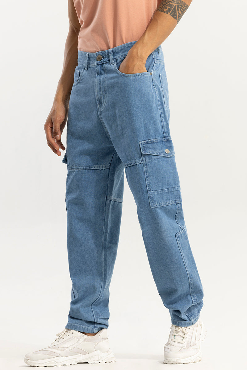 Wizie Blue Baggy Fit Jeans