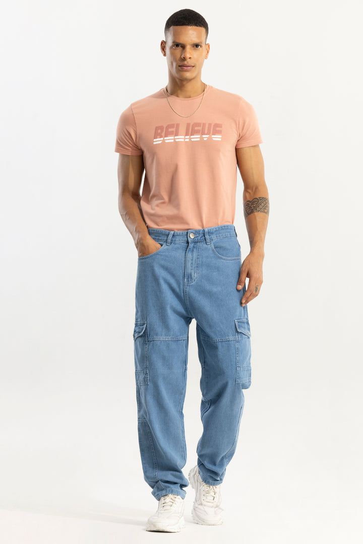 Wizie Blue Baggy Fit Jeans