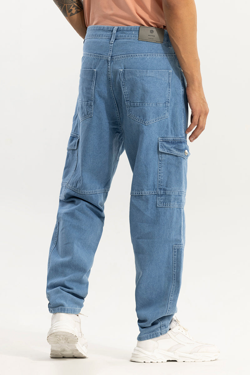 Wizie Blue Baggy Fit Jeans